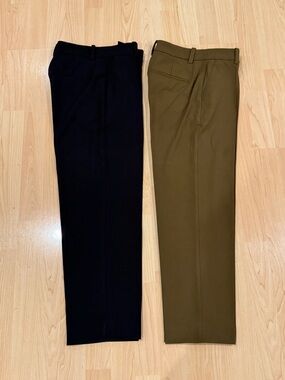 Bundle of 2 Madewell The Petite Fairbanks Pants in True Black & Olive Set - P00